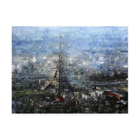 Mark Lagu 'Blue Paris' Canvas Art,18x24